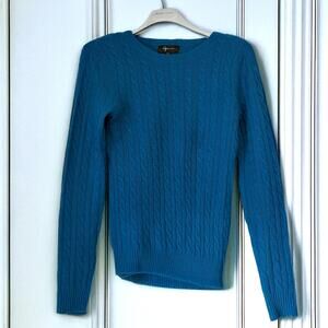 Aqua 100% Cashmere Y2K Cable Knit Sweater in Blue Size XS